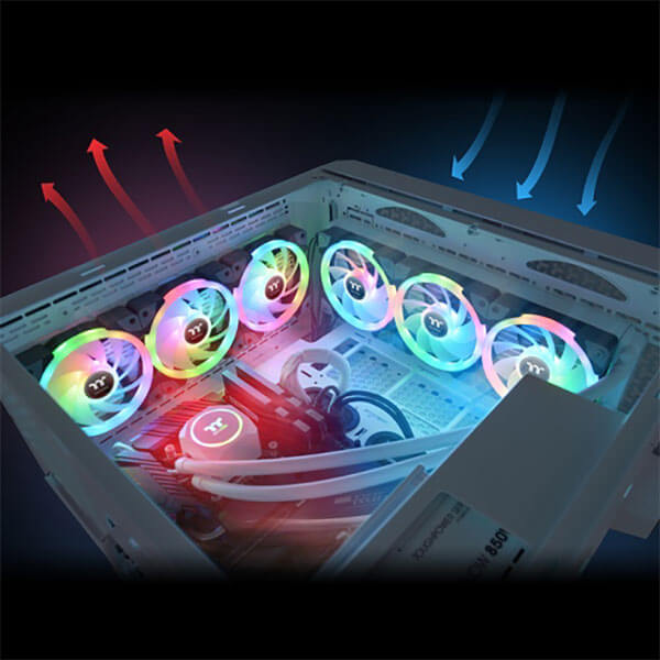 Thermaltake Swafan EX14 Black RGB - 140mm Cabinet Fan with Controller (Triple Pack)